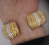 15 Carat Yellow & White Round Cut Diamond in 18K Cuff Bangle Bracelet