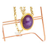 155.48 Carat No-Heat Purple Star Sapphire 18K Gold Bezel Pendant Necklace
