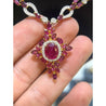 15.66 Carat Ruby & 3.17 Carat Diamond Cross Pendant Necklace 18K Solid Gold