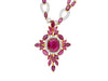 15.66 Carat Ruby & 3.17 Carat Diamond Cross Pendant Necklace in 18K Solid Gold