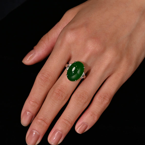 16.25 Carat Imperial Jade Ring | Fei Cui Jadeite Jade Type A