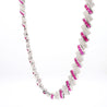 16.25 Carat Ruby & Diamond 18K White Cascade Link Necklace