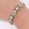 16.4 Carat Emerald & Diamond Vintage Cluster Link Bracelet