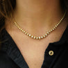 17 Carat Round Diamond 18K Gold Cylinder Chain Necklace