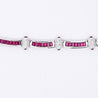 17.3 Carat Ruby and Diamond 18K White Gold Retro Choker Necklace