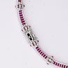 17.3 Carat Ruby and Diamond 18K White Gold Retro Choker Necklace