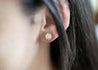 18K Gold 0.72 Carat Natural Diamond Cluster Illusion Set Round Stud Earrings