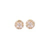 18K Gold 0.72 Carat Natural Diamond Cluster Illusion Set Round Stud Earrings