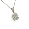 18K Gold 1CT Round Lab Grown Diamond Pendant Necklace With Diamond Halo-Necklaces-ASSAY