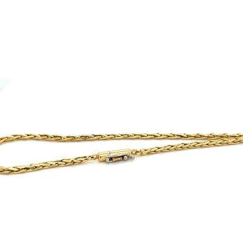 18K Gold Diamond Cluster Wheat Chain Necklace 16.5" – Assay Jewelers