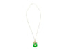 18K Gold Jadeite Jade Disc Pendant Necklace with Circular Jade and Baguette With Round Cut Diamonds-Necklace-ASSAY