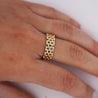 18K Gold Oval Link Chain Band Ring Size 7