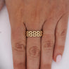 18K Gold Oval Link Chain Band Ring Size 7