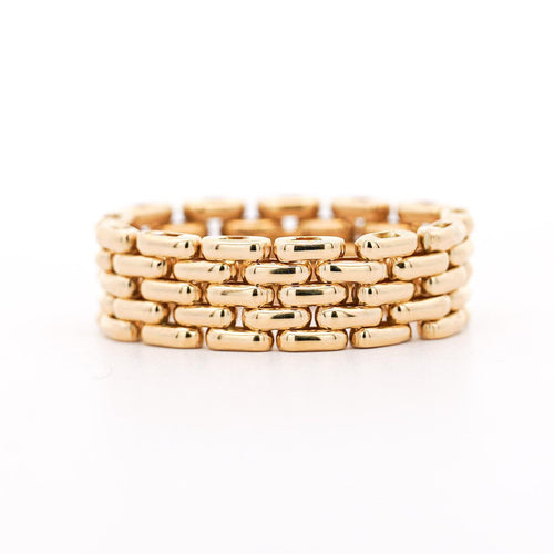 18K Gold Oval Link Chain Band Ring Size 7