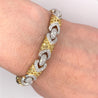 18K Gold Pave Set 2 Tone Round Cut Natural Diamond and Yellow Sapphire Bracelet-Bracelet-ASSAY