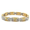 18K Gold Pave Set 2 Tone Round Cut Natural Diamond and Yellow Sapphire Bracelet-Bracelet-ASSAY