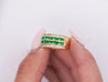 18K Gold Square Emerald and Round Diamond Channel Set Band Ring-Band-ASSAY