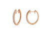 18K Rose Gold 1/3 Carat Huggie Hoop Earrings Latch Backs