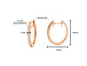 18K Rose Gold 1/3 Carat Huggie Hoop Earrings Latch Backs