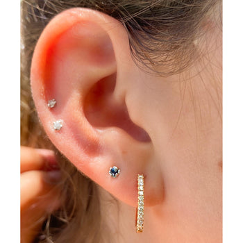 18K Rose Gold 1/3 Carat Huggie Hoop Earrings Latch Backs – Assay Jewelers