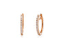 18K Rose Gold 1/3 Carat Huggie Hoop Earrings Latch Backs