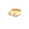 18K Solid Gold 0.80 Carat Natural 2 Stone Bezel Set Diamond Ring-Rings-ASSAY