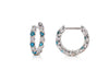 18K White Gold 0.56 CT Blue & White Diamond Inside Out Huggie Hoop Earrings