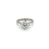 18K White Gold 2.60 Carat Lab Diamond Ring with Heart Shaped Prong Setting