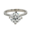 18K White Gold 2.60 Carat Lab Diamond Ring with Heart Shaped Prong Setting