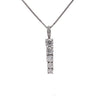 18K White Gold Lab Grown Diamond Graduated Single Line Pendant Necklace