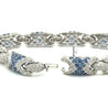 18K White Gold Natural Diamond and Natural Blue Sapphire Pave Set Bracelet-Bracelet-ASSAY