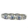 18K White Gold Natural Diamond and Natural Blue Sapphire Pave Set Bracelet-Bracelet-ASSAY