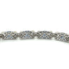 18K White Gold Natural Diamond and Natural Blue Sapphire Pave Set Bracelet-Bracelet-ASSAY