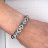 18K White Gold Natural Diamond and Natural Blue Sapphire Pave Set Bracelet-Bracelet-ASSAY