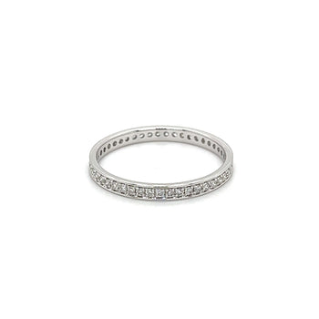 18K White Gold Round Cut Full Diamond Wedding Band Ring – Assay Jewelers