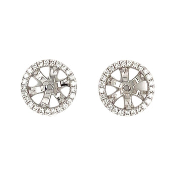 18K White Gold Round cut Diamond Halo Earring Jackets in 10mm and 9mm – Assay Jewelers