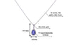 18K White Gold Tanzanite Drop Pendant With Diamond Halo