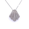 18K White Gold and Diamond Pave Sea Shell Pendant Necklace