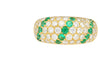 18K Yellow Gold 2 Carat Emerald & Diamond Band Ring