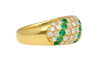 18K Yellow Gold 2 Carat Emerald & Diamond Band Ring