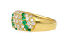 18K Yellow Gold 2 Carat Emerald & Diamond Band Ring