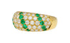 18K Yellow Gold 2 Carat Emerald & Diamond Band Ring