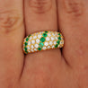 18K Yellow Gold 2 Carat Emerald & Diamond Band Ring