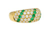 18K Yellow Gold 2 Carat Emerald & Diamond Band Ring