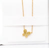 18k-14K Gold Gemstone Cluster Butterfly Integral Floating Pendant Necklace | 18"-Necklace-ASSAY