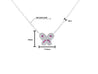 18k-14K Gold Gemstone Cluster Butterfly Integral Floating Pendant Necklace | 18"-Necklace-ASSAY