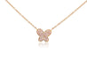 18k-14K Gold Gemstone Cluster Butterfly Integral Floating Pendant Necklace | 18"-Necklace-ASSAY