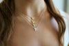 18k-14K Gold Gemstone Cluster Butterfly Integral Floating Pendant Necklace | 18"