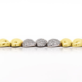 18k Gold Heart Charm Link 3.5 Carat Pave Diamond Bracelet – Assay Jewelers