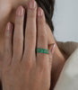 18k Solid Gold Natural Round Emerald Band | Size 6.5-7.5 | 2.0-2.5mm